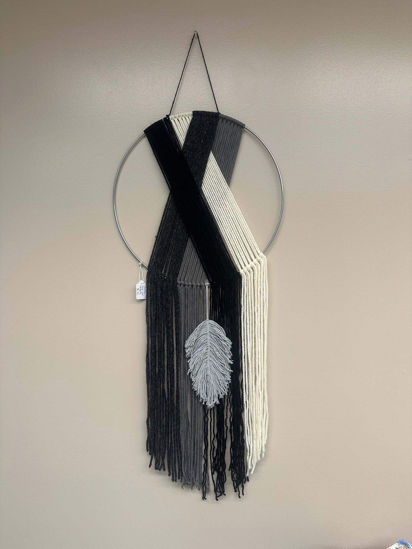 Hoop Wall Hanger with Macrame Feather